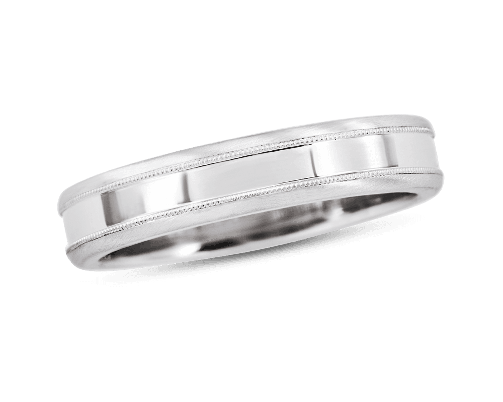 Men's 4mm Band with Raised Matte Edge