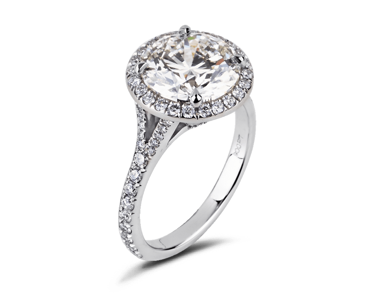 The Anne Marie Split Band Halo Solitaire