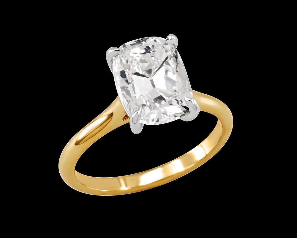 Cathedral Band Solitaire with Open Profile