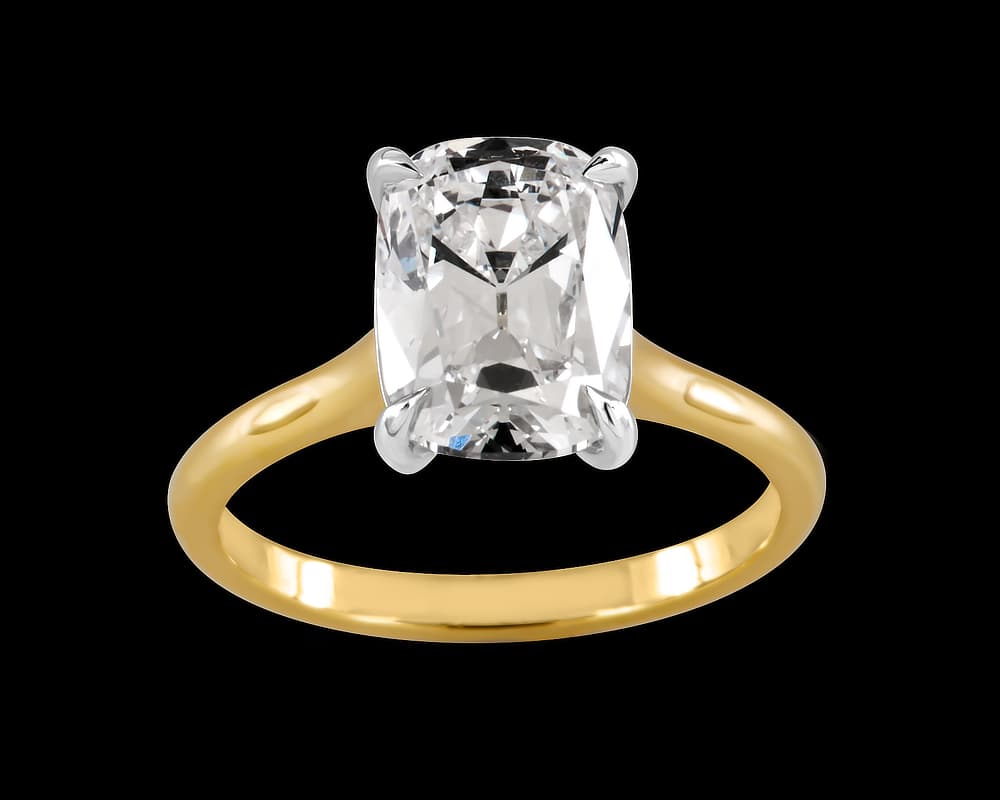Cathedral Band Solitaire with Open Profile