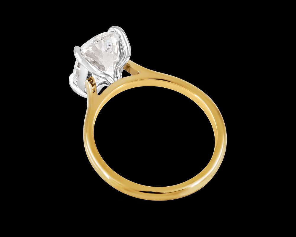 Cathedral Band Solitaire with Open Profile